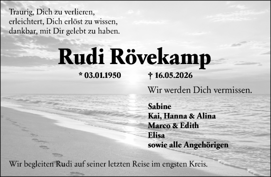 Traueranzeige von Rudi Rövekamp von Darmstädter Echo