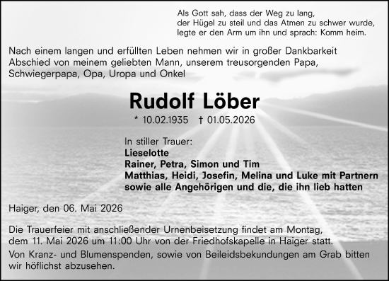 Traueranzeige von Rudolf Löber von Dill Block
