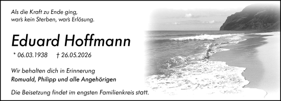Traueranzeige von Eduard Hoffmann von Binger-/Ingelheimer Wochenblatt
