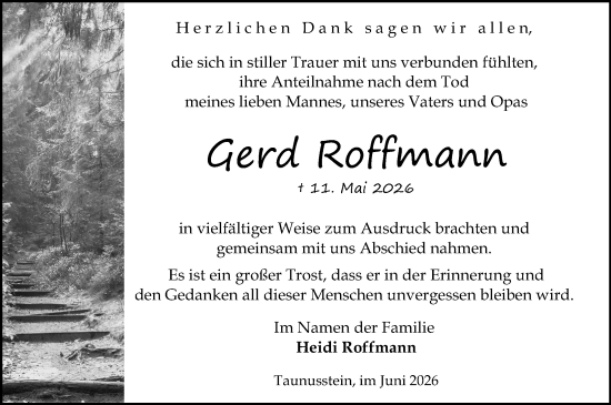 Traueranzeige von Gerd Roffmann von Idsteiner Land/Untertaunus