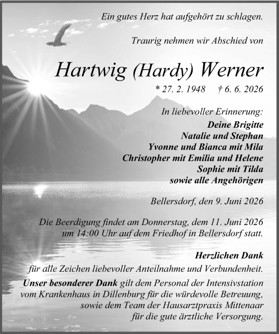 Traueranzeige von Hartwig Werner von Dill Block