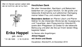 Traueranzeige von Erika Happel von 205 HA - Hinterländer Anzeiger (130)