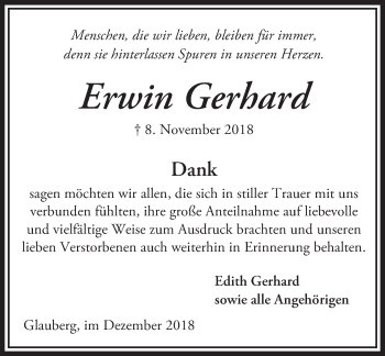 Traueranzeige von Erwin Gerhard von 561 Kreisanzeiger
