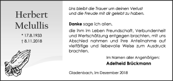 Traueranzeige von Herbert Melullis von 205 HA - Hinterländer Anzeiger (130)