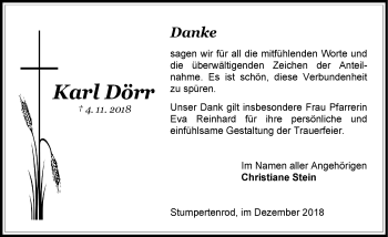 Traueranzeige von Karl Dörr von VRM Trauer