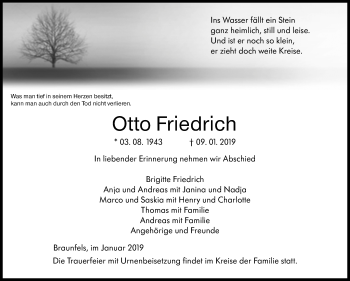 Traueranzeige von Otto Friedrich von 201 WNZ - Wetzlarer Neue Zeitung (110)