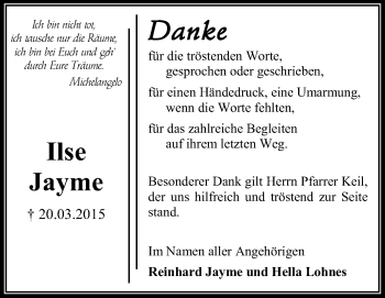 Traueranzeige von Ilse Jayme von Odenwälder Echo