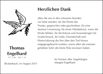 Traueranzeige von Thomas Engelhard von trauer.echo-online.de