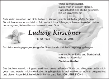 Traueranzeige von Ludwig Kirschner von Echo-Zeitungen (Gesamtausgabe)