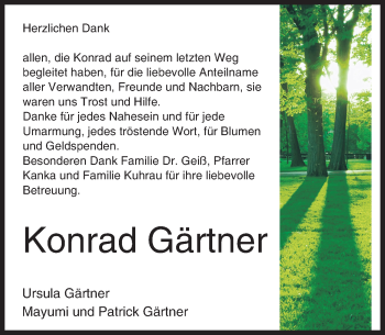 Traueranzeige von Konrad Gärtner von trauer.echo-online.de