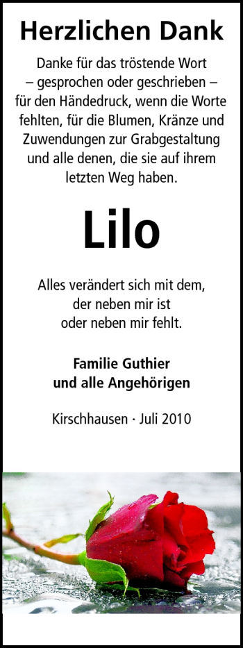 Traueranzeige von Lieselotte Bartholomäus von Starkenburger Echo
