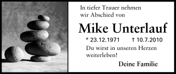 Traueranzeige von Mike Unterlauf von Echo-Zeitungen (Gesamtausgabe)