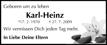 Traueranzeige von Karl-Heinz - von Odenwälder Echo