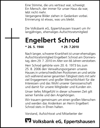 Traueranzeige von Engelbert Schrod von Darmstädter Echo, Odenwälder Echo, Rüsselsheimer Echo, Groß-Gerauer-Echo, Ried Echo