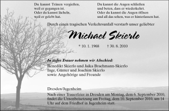 Traueranzeige von Michael Skierlo von Echo-Zeitungen (Gesamtausgabe)