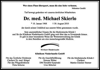 Traueranzeige von Michael Skierlo von Echo-Zeitungen (Gesamtausgabe)