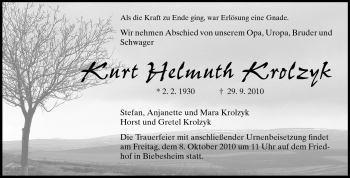 Traueranzeige von Stefan Krolzyk von Darmstädter Echo, Odenwälder Echo, Rüsselsheimer Echo, Groß-Gerauer-Echo, Ried Echo