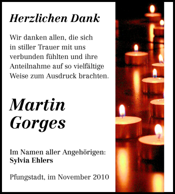 Traueranzeige von Martin Gorges von Echo-Zeitungen (Gesamtausgabe)