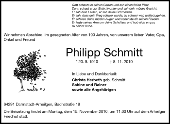 Traueranzeige von Philipp Schmitt von Echo-Zeitungen (Gesamtausgabe)