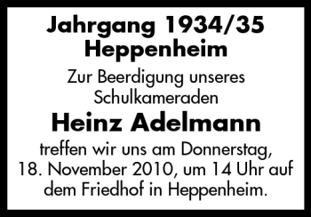 Traueranzeige von Hans Adelmann von Starkenburger Echo