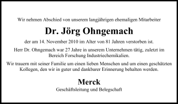 Traueranzeige von Jörg Ohngemach von Echo-Zeitungen (Gesamtausgabe)