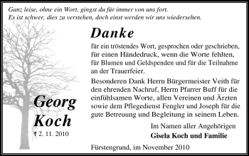 Traueranzeige von Georg Koch von Odenwälder Echo