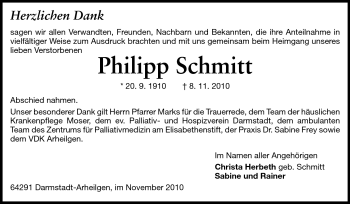 Traueranzeige von Philipp Schmitt von Echo-Zeitungen (Gesamtausgabe)