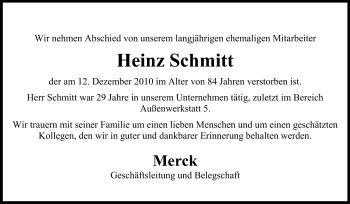 Traueranzeige von Heinz Schmitt von Echo-Zeitungen (Gesamtausgabe)