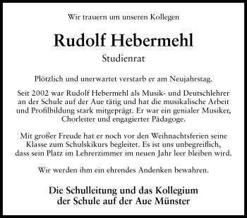 Traueranzeige von Rudolf Hebermehl von Echo-Zeitungen (Gesamtausgabe)