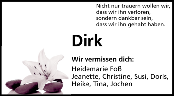 Traueranzeige von Dirk - von Rüsselsheimer Echo, Groß-Gerauer-Echo, Ried Echo