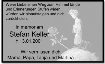 Traueranzeige von Stefan Keller von Darmstädter Echo, Odenwälder Echo, Rüsselsheimer Echo, Groß-Gerauer-Echo, Ried Echo