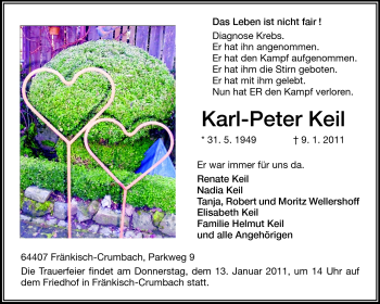 Traueranzeige von Karl-Peter Keil von Odenwälder Echo