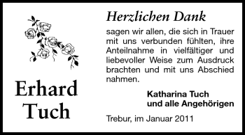 Traueranzeige von Erhard Tuch von Rüsselsheimer Echo, Groß-Gerauer-Echo, Ried Echo