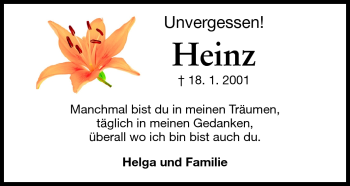 Traueranzeige von Heinz Weissbeck von Darmstädter Echo, Odenwälder Echo, Rüsselsheimer Echo, Groß-Gerauer-Echo, Ried Echo