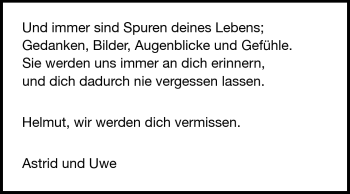 Traueranzeige von Helmut Walther von Odenwälder Echo