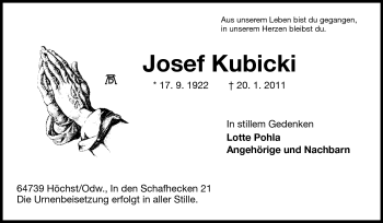 Traueranzeige von Karl Hallstein von Odenwälder Echo