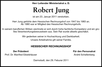 Traueranzeige von Robert Jung von Echo-Zeitungen (Gesamtausgabe)