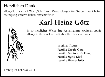 Traueranzeige von Karl-Heinz Götz von Rüsselsheimer Echo, Groß-Gerauer-Echo, Ried Echo