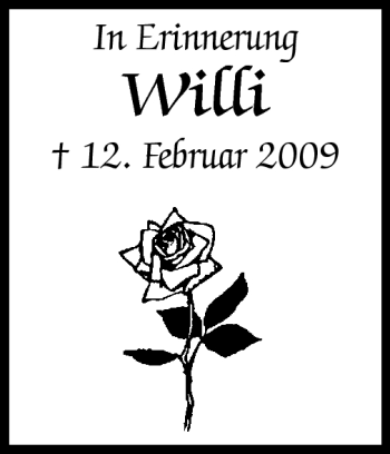 Traueranzeige von Willi Wünsche von Odenwälder Echo