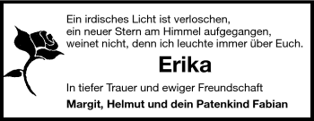 Traueranzeige von Erika - von Odenwälder Echo