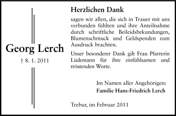 Traueranzeige von Georg Lerch von Rüsselsheimer Echo, Groß-Gerauer-Echo, Ried Echo