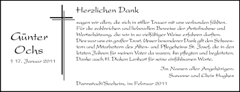Traueranzeige von Günter Ochs von Darmstädter Echo, Odenwälder Echo, Rüsselsheimer Echo, Groß-Gerauer-Echo, Ried Echo