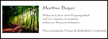 Traueranzeige von Martina Bayer von Odenwälder Echo