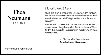 Traueranzeige von Thea Neumann von Rüsselsheimer Echo, Groß-Gerauer-Echo, Ried Echo
