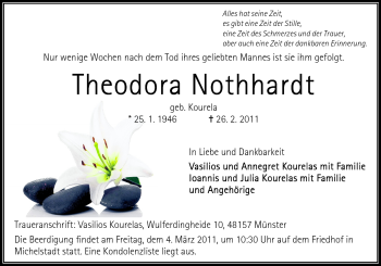 Traueranzeige von Theodora Nothhardt von Odenwälder Echo