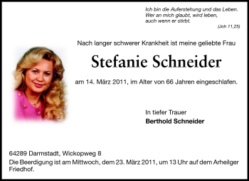 Traueranzeige von Stefanie Schneider von Echo-Zeitungen (Gesamtausgabe)