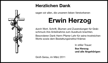 Traueranzeige von Erwin Herzog von Rüsselsheimer Echo, Groß-Gerauer-Echo, Ried Echo