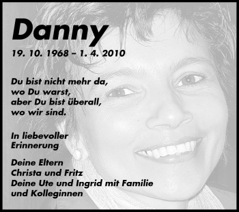 Traueranzeige von Danny  von Rüsselsheimer Echo, Groß-Gerauer-Echo, Ried Echo