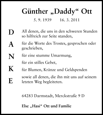 Traueranzeige von Günther Ott von Darmstädter Echo, Odenwälder Echo, Rüsselsheimer Echo, Groß-Gerauer-Echo, Ried Echo
