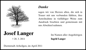 Traueranzeige von Josef Langer von Echo-Zeitungen (Gesamtausgabe)